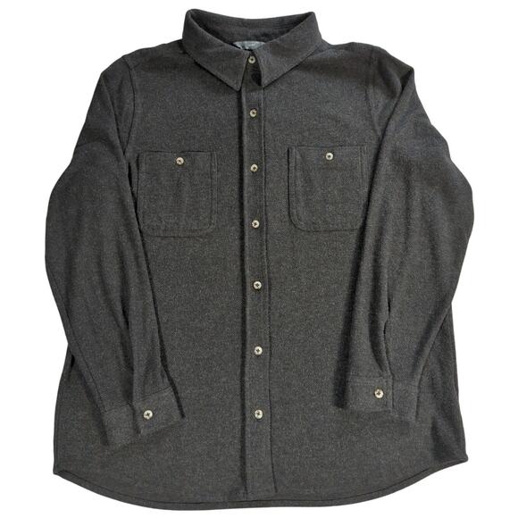 Members Mark Mens L Cozy Button Down Shirt Black Stretch Fleece Casual - Picture 1 of 11